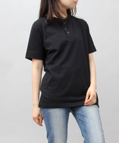 新品未使用 ユナイテッドアスレ 5.6oz ヘンリーネック 半袖Tシャツ 黒2枚セット Lサイズ United Athle_画像5