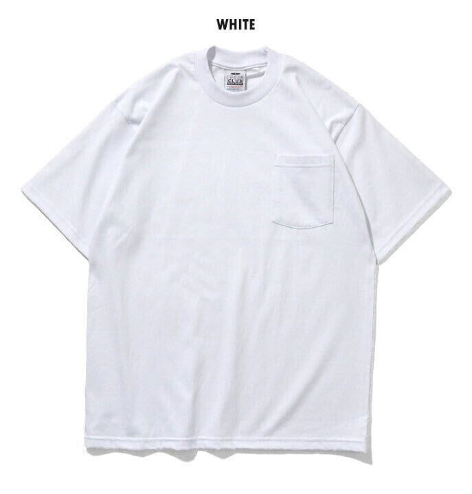 新品未使用 プロクラブ 6.5oz ヘビーウエイト ポケット付き 無地 半袖Tシャツ 白 ホワイト XLサイズ PROCLUB