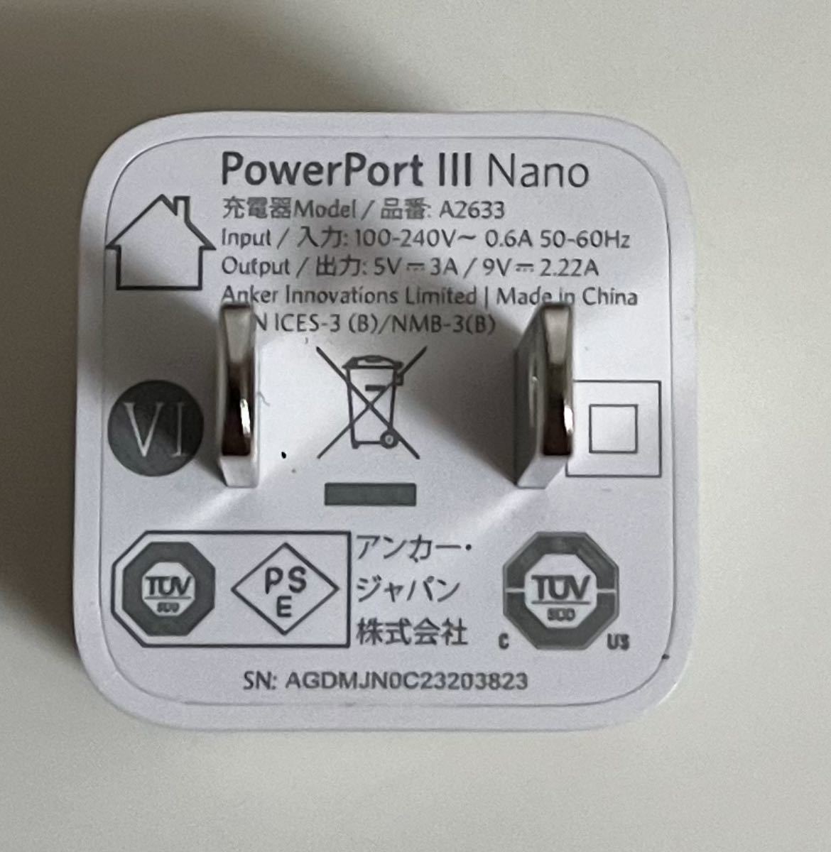 Anker PowerPort III Nano 20W 2個セット 動作確認済　 アンカー USB-C 急速充電器　タイプC_画像3
