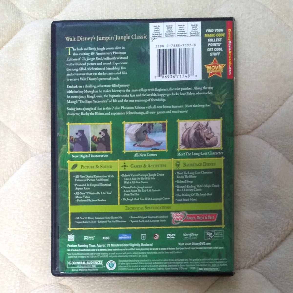 US版「The Jungle Book」40th Anniversary Platinum Edition 2-disc DVD