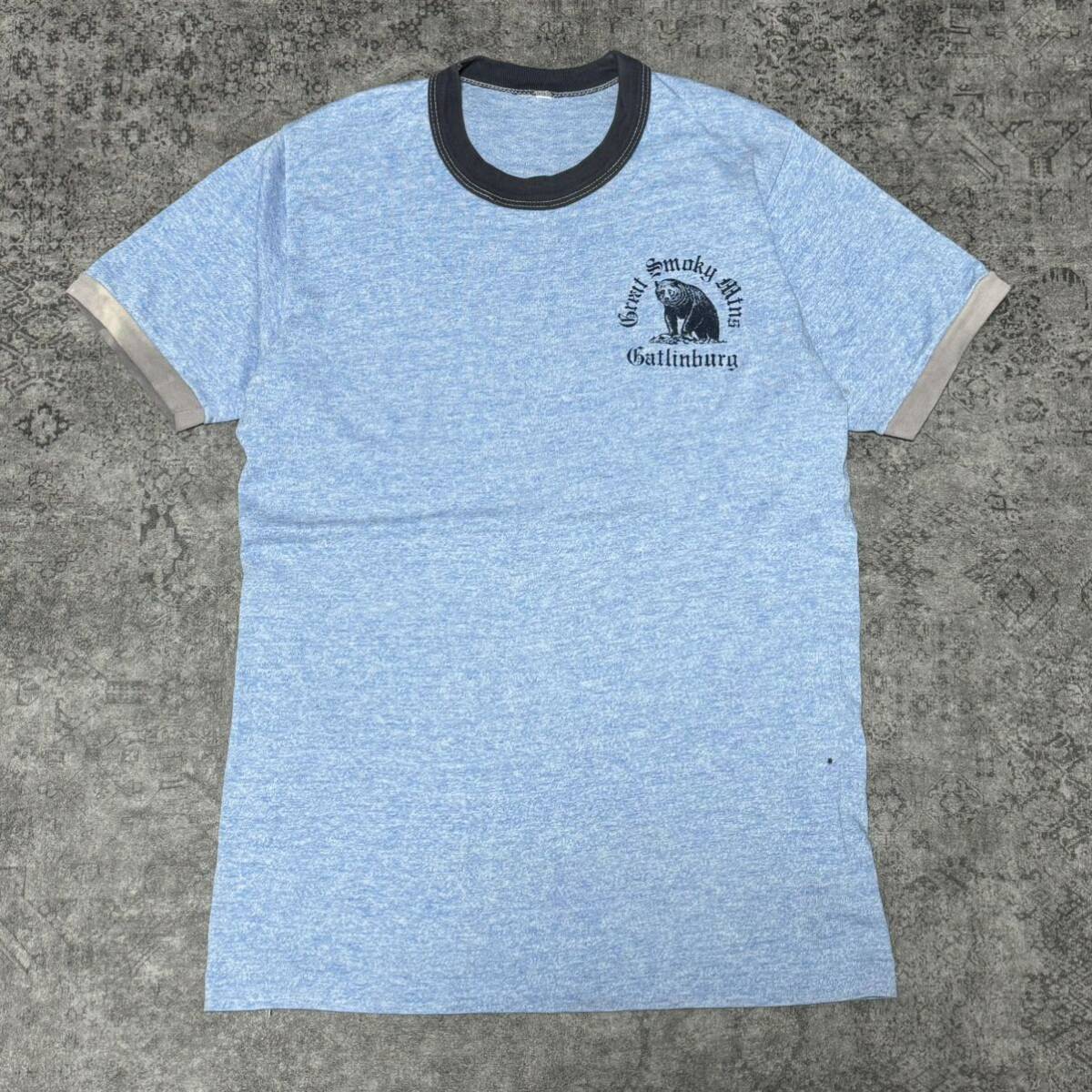 USA製 70s 80s リンガー Tシャツ 半袖 ブルー 70年代 80年代 ヴィンテージ ビンテージ vintage_画像1