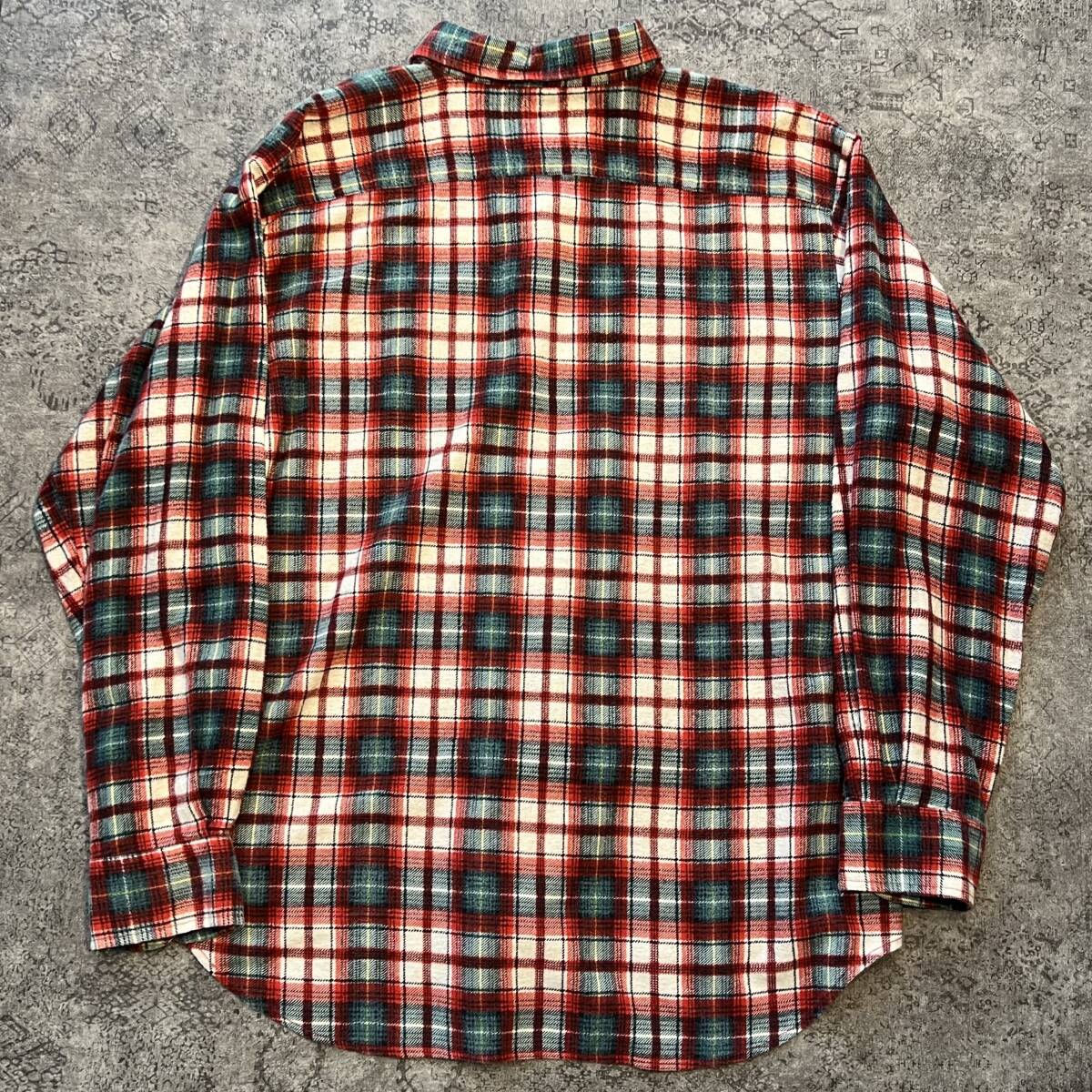 Vintage 80s 90s Print Flannel Shirt プリント ネルシャツ プリネル レッド 80年代 90年代 ヴィンテージ ビンテージ_画像2