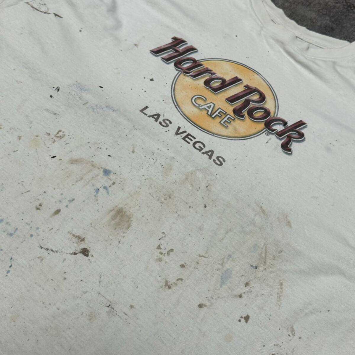 90s HARD ROCK CAFE ハードロック カフェ LAS VEGAS ラスベガス ペイント Tシャツ 半袖 90年代 vintage ヴィンテージ ビンテージ_画像2