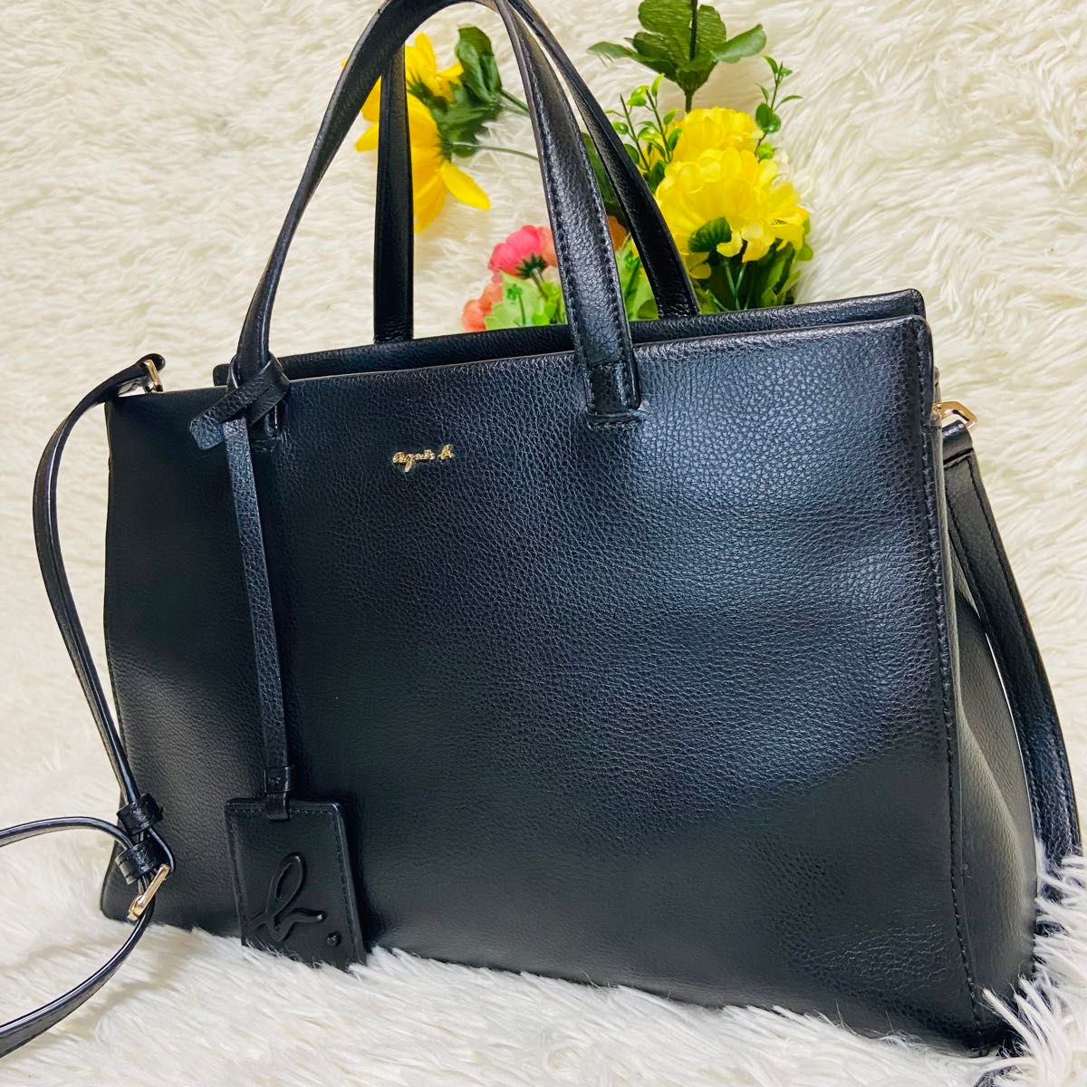 2way 本革 agnes b アニエスベー ショルダーバッグ トートバッグ 2way 本革 agnes b アニエスベー ショルダーバッグ トートバッグ
