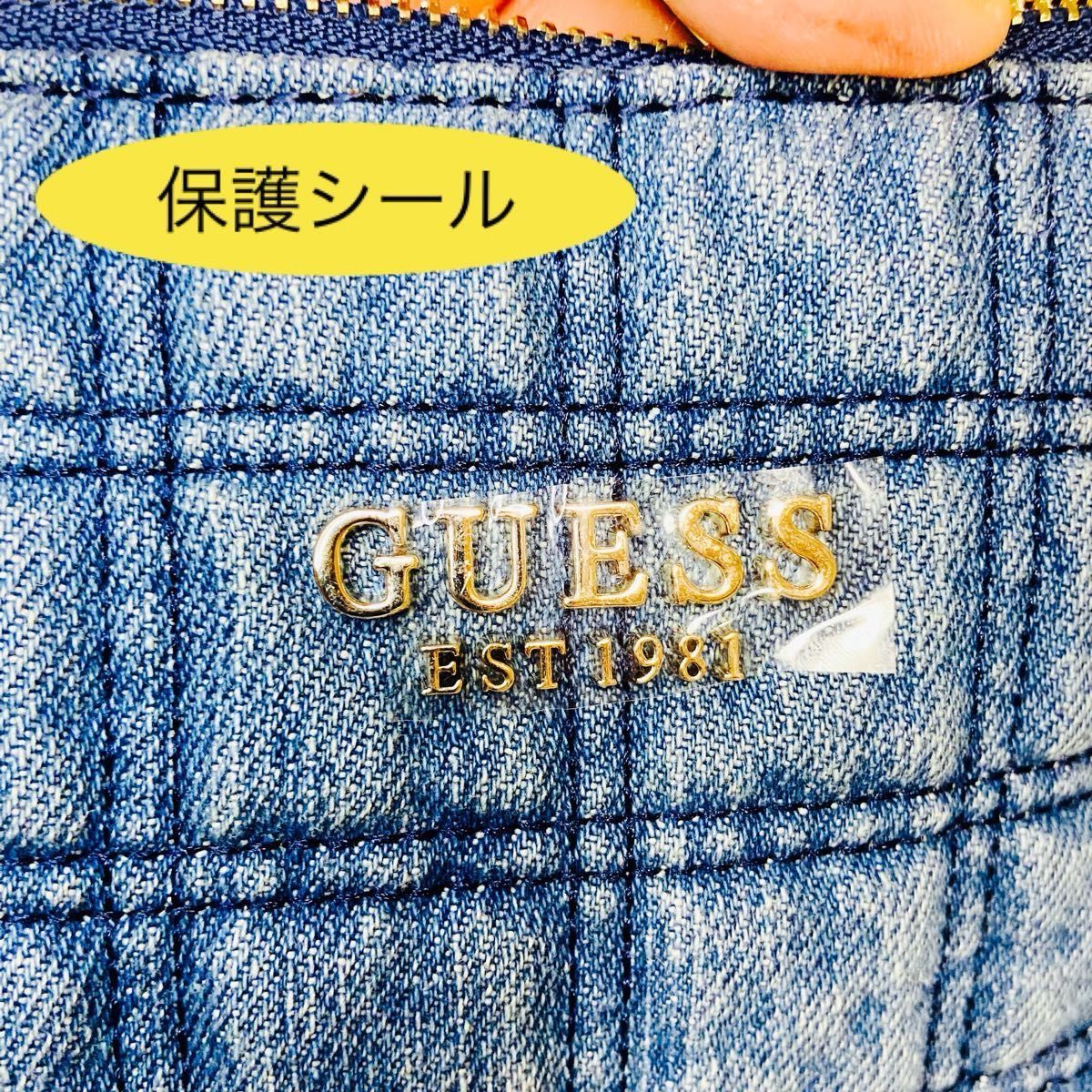 デニム●新品●タグ付き●2way●GUESS●ゲス●チェーンショルダーバッグ●トートバッグ●レディース●ステッチ●ハンドバッグ