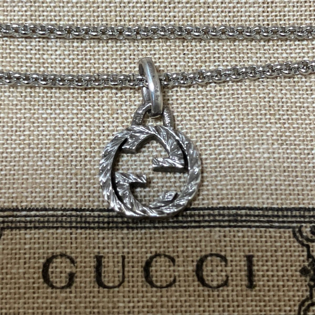 ※最終値下げ※ GUCCI ネックレス トップ 燻 インターロッキングG 人気モデル 現行モデル 正規品