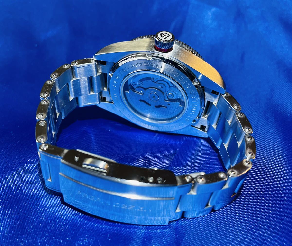 ◆極美品◆パガーニデザイン ◆チューダー　ブラックベイオマージュ ◆ブラック　ゴールド文字盤◆箱、説明書付き◆メンズ腕時計 ◆_画像6