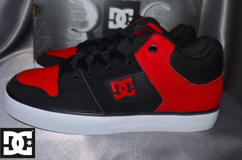 新品 26.5 DC SHOES ピュア ミッドカットモデル　スエード DC SHOE ＤＣシューズ PURE ブラック　レッド　黒 赤 _画像1