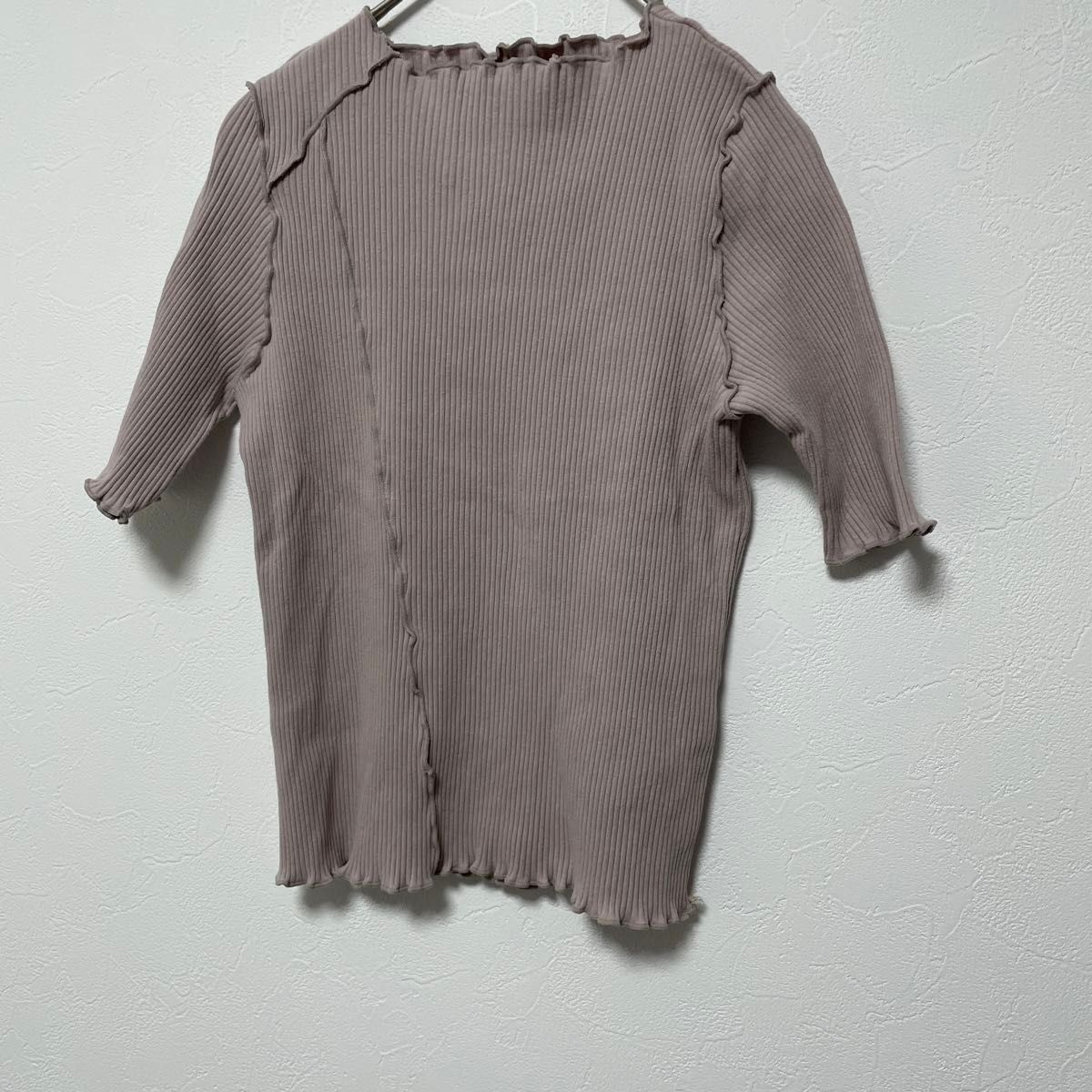 GRL グレイル　テレコメロウトフリルトップス　Tシャツ　カットソー　半袖 トップス