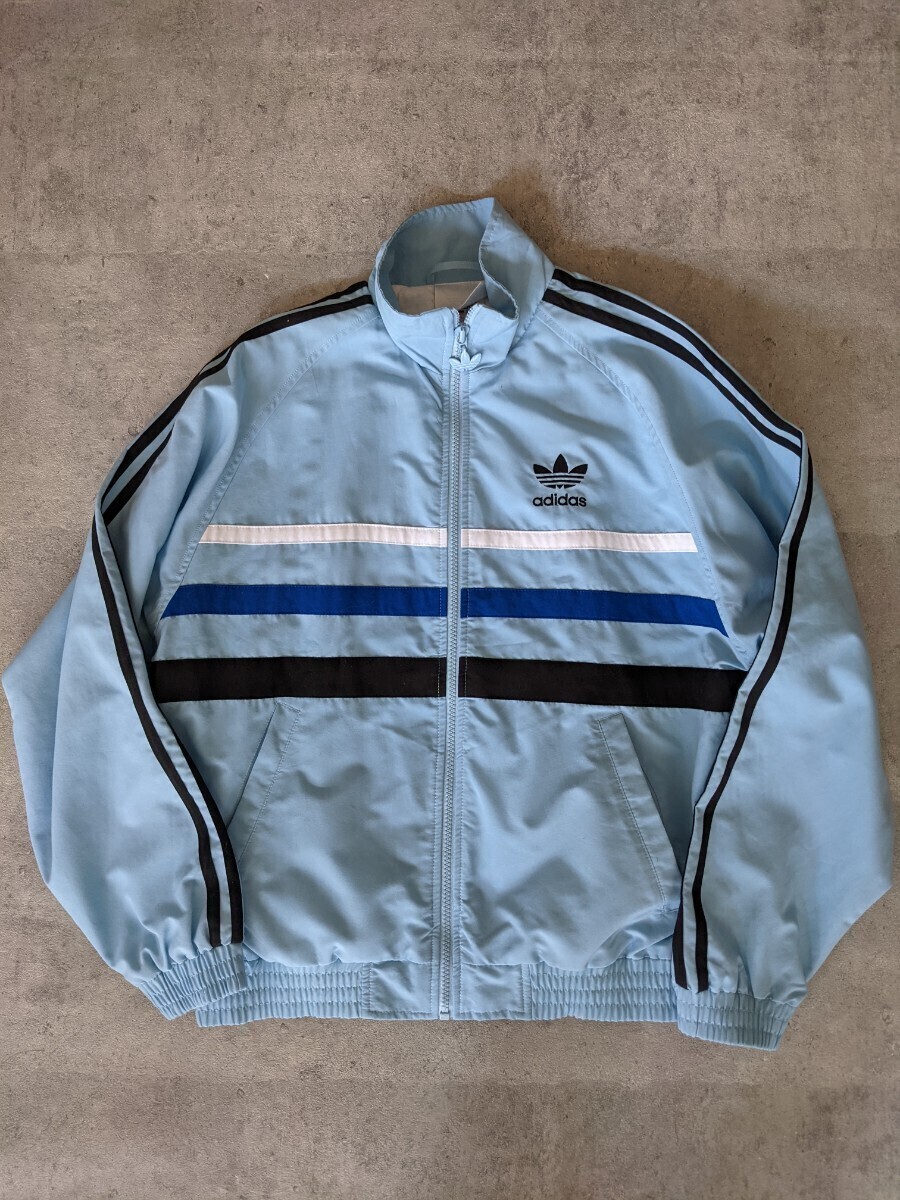  прекрасный товар 90s adidas Vintage Firebird джерси бледно-голубой голубой Vintage ATP USA 80s спортивная куртка синий 