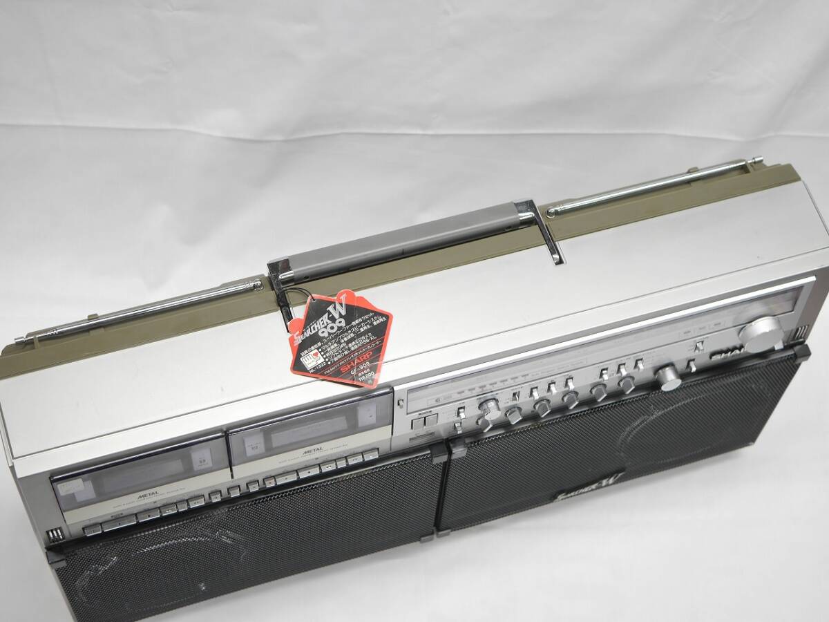 SHARP GF-909 Super Woofer搭載 THE SEARCHER-W 909 FM/AMラジオ付きステレオテープレコーダー シャープ ダブルカセット 現状動作品_画像10
