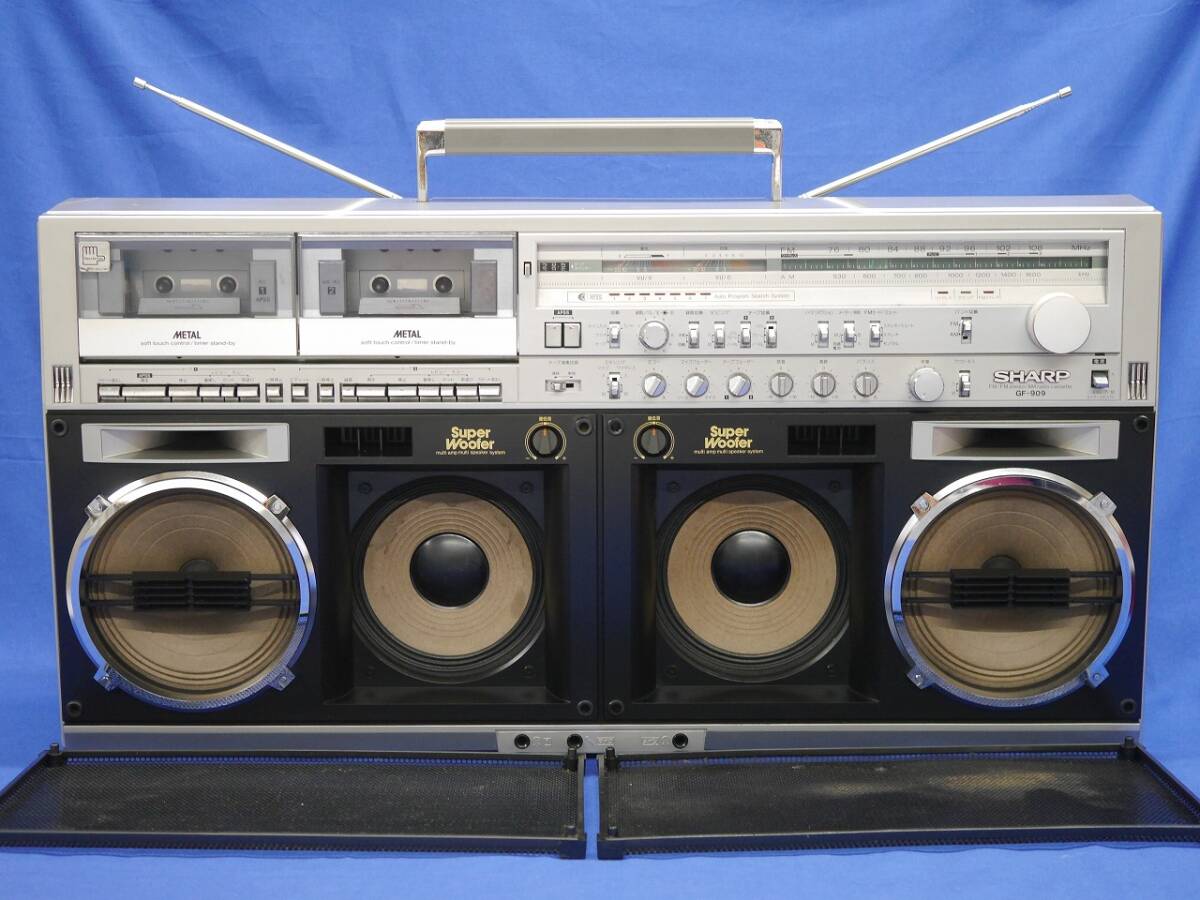 SHARP GF-909 Super Woofer搭載 THE SEARCHER-W 909 FM/AMラジオ付きステレオテープレコーダー シャープ ダブルカセット 動作品の画像2