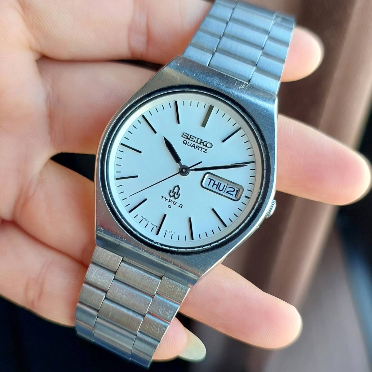  Seiko SEIKO кварц TypeⅡ Vintage мужской размер наручные часы кварц античный мужской 