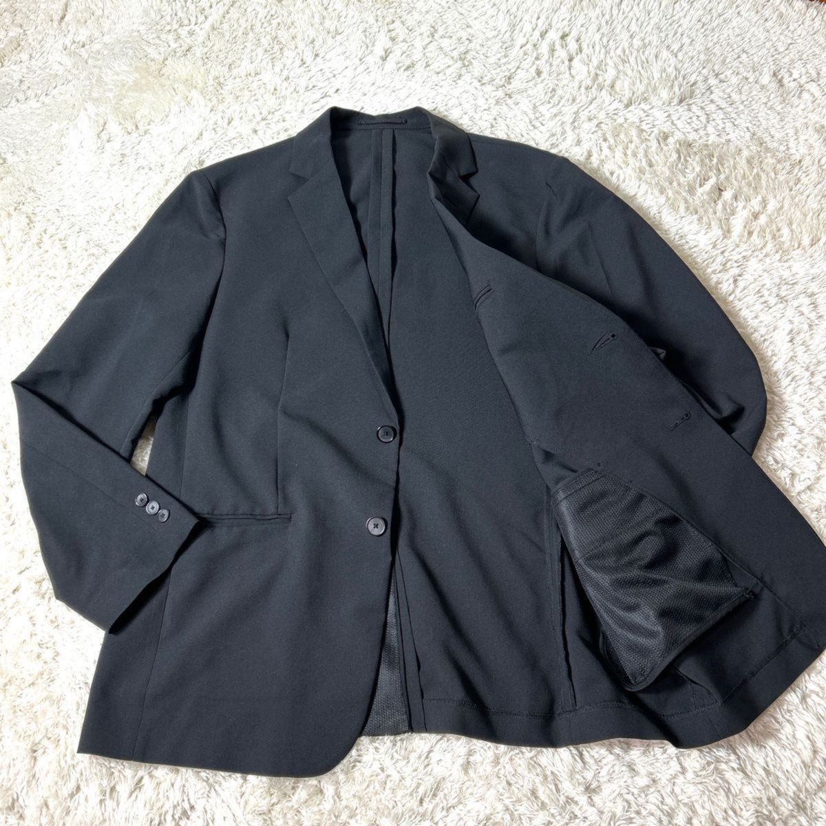 《美品》大きいサイズ GU ジーユー ウォッシャブルテーラードジャケット ブラック　サイズXL