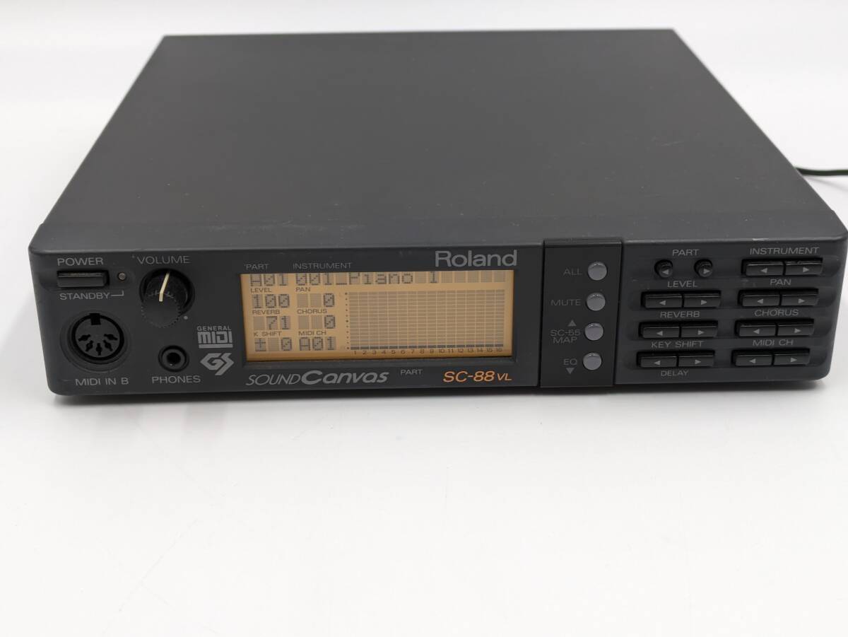 ⑦1 jpy ~[ operation not yet verification * electrification OK* Junk ]ROLAND Roland SC-88VL sound module Sound Canvas sound equipment adaptor attached 