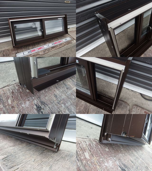  stock goods aluminium sash reform for cover . law double sliding window YKKmado Limo Brown transparent pair glass screen door with translation 