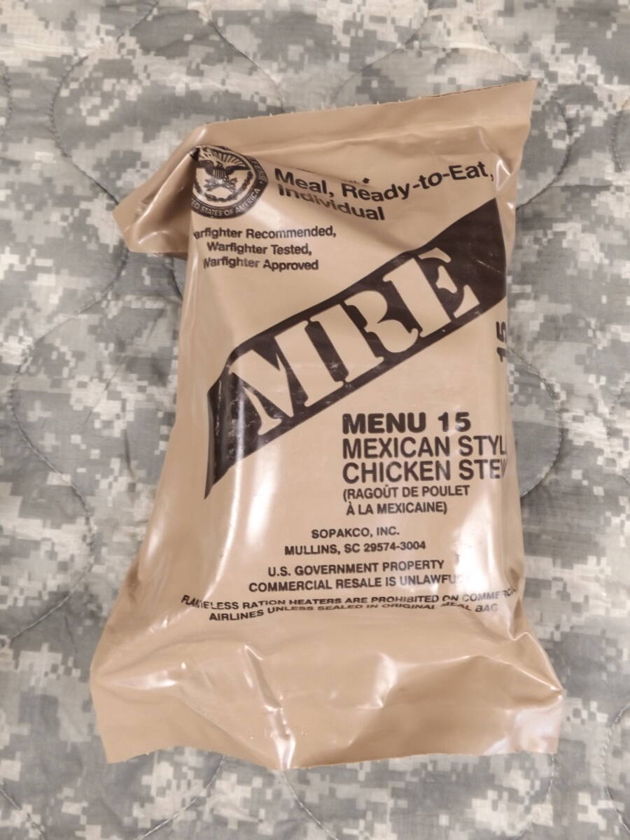 MREレーション MENU -15 2024年4月検品 米軍 ミリ飯 ミリメシ 戦闘糧食 非常食 備蓄 保存食 防災バッグ 車中泊 キャンプ ツーリング_画像1