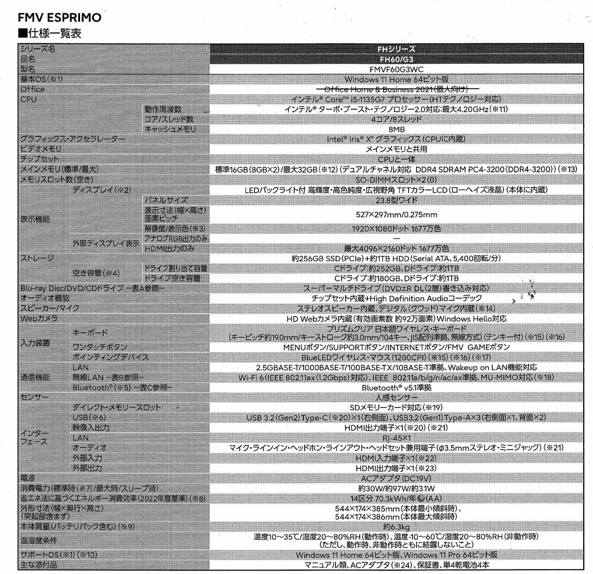 FMV ESPRIMO F60G3W_画像9