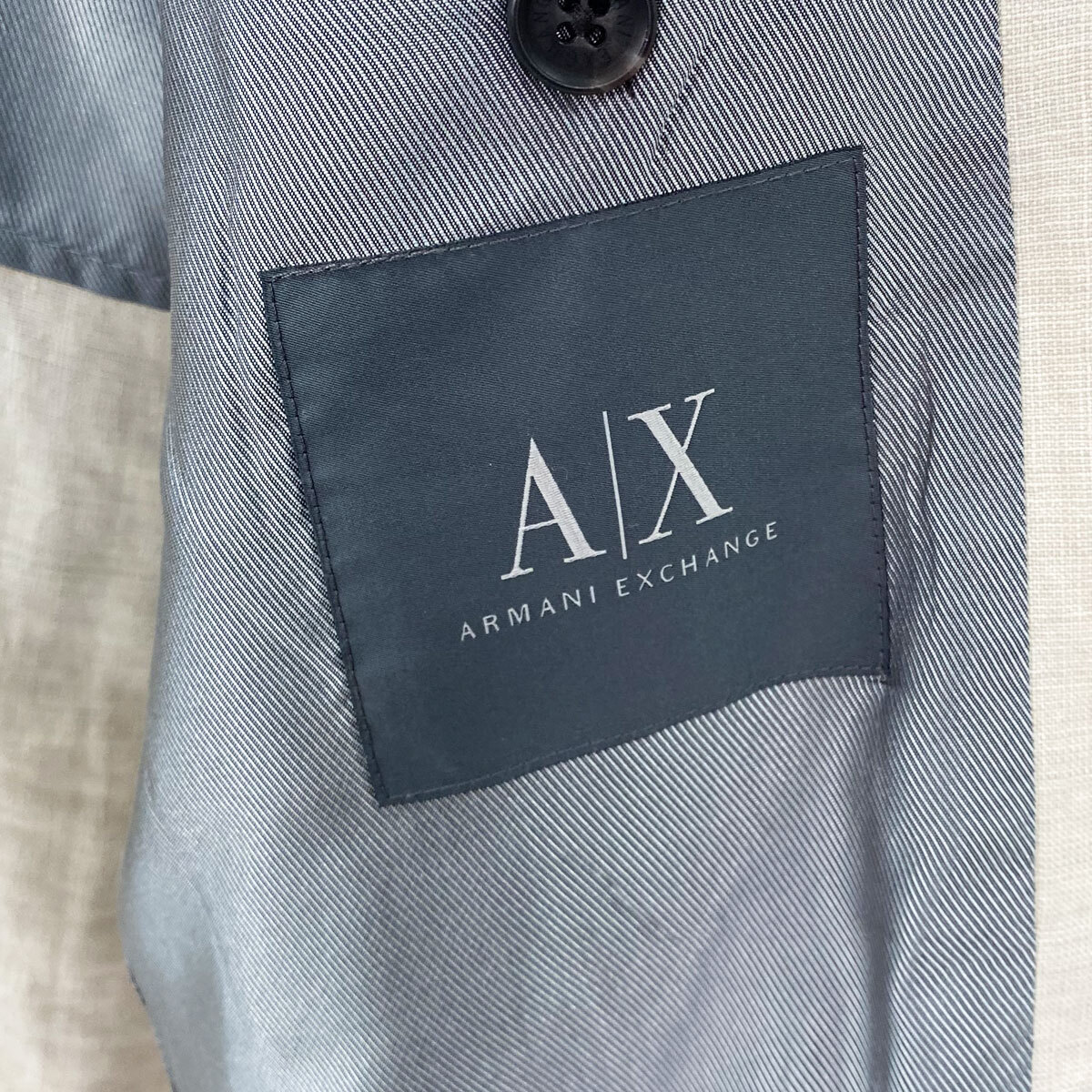 A|X アルマーニ エクスチェンジ 麻 リネン テーラード ジャケット 3つボタン Lサイズ表示 現状品 中古品 nn0101 018の画像8