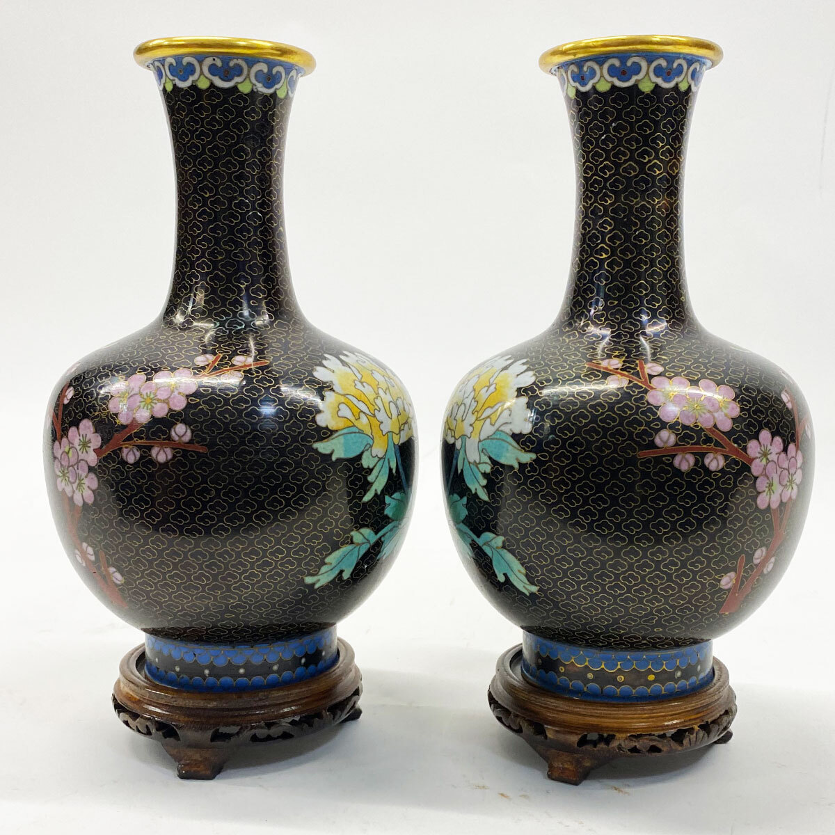  China fine art flower vase one against flower go in flower raw "hu" pot .. pcs attaching the 7 treasures . flowers and birds map height approximately 28.5cm secondhand goods present condition goods nn0101 070