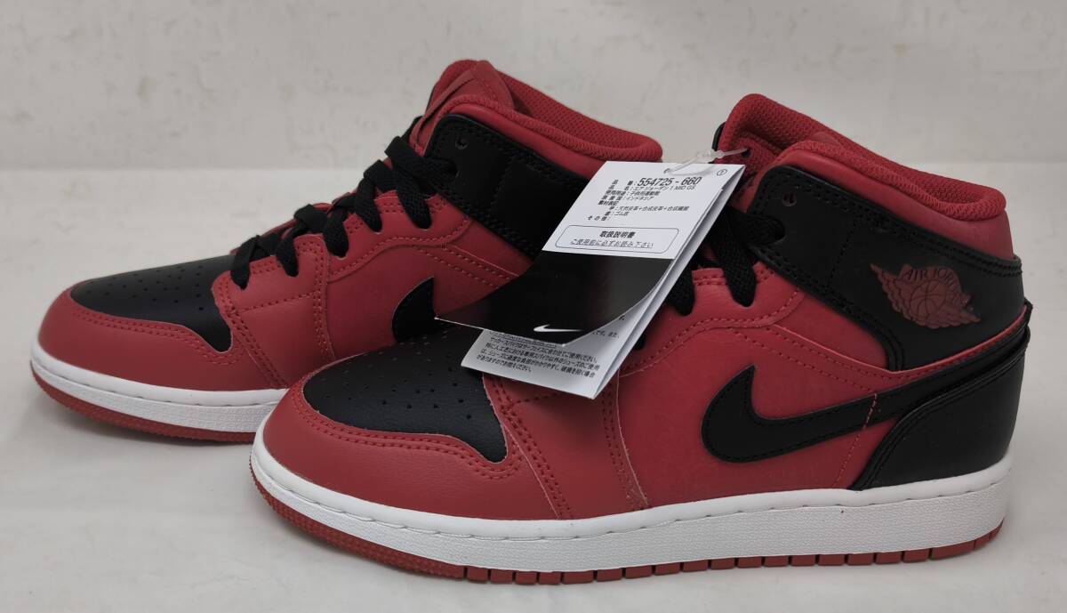 ★Nike GS Air Jordan 1 Mid "Reverse Bred" 554725-660 23cm US4Y ナイキ エアジョーダン リバースブレッド★_画像2