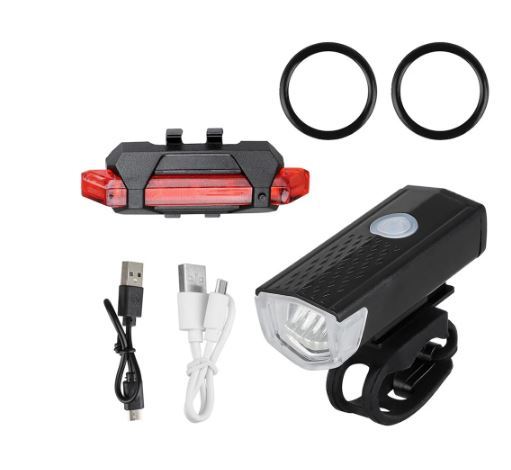 送料無料　未使用品　自転車　フロントライト　テールライト　セット　USB LED　充電　前後　ヘッド　リア　安全　警告灯　背面　防水_画像2
