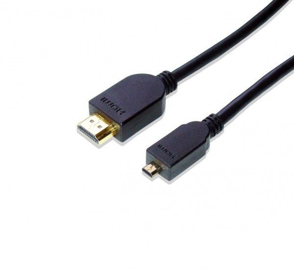HDMI Micro HDMI 変換ケーブル 1m Ver1.4 イーサネット、3D、フルHD対応_画像2