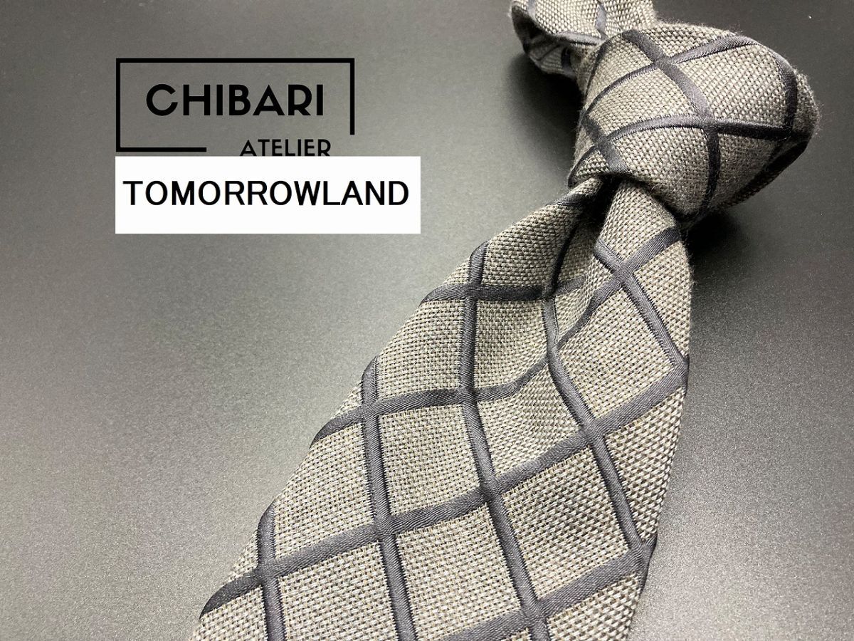 [ очень красивый товар ]TOMRROWLAMD Tomorrowland в клетку галстук 3шт.@ и больше бесплатная доставка серый 0501246