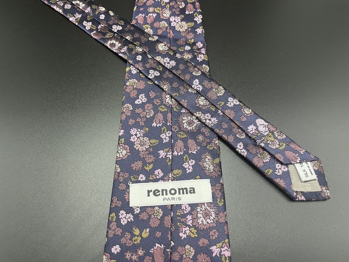 [ super-beauty goods ]Aquascutum Aquascutum floral print necktie 3ps.@ and more free shipping navy 0502072