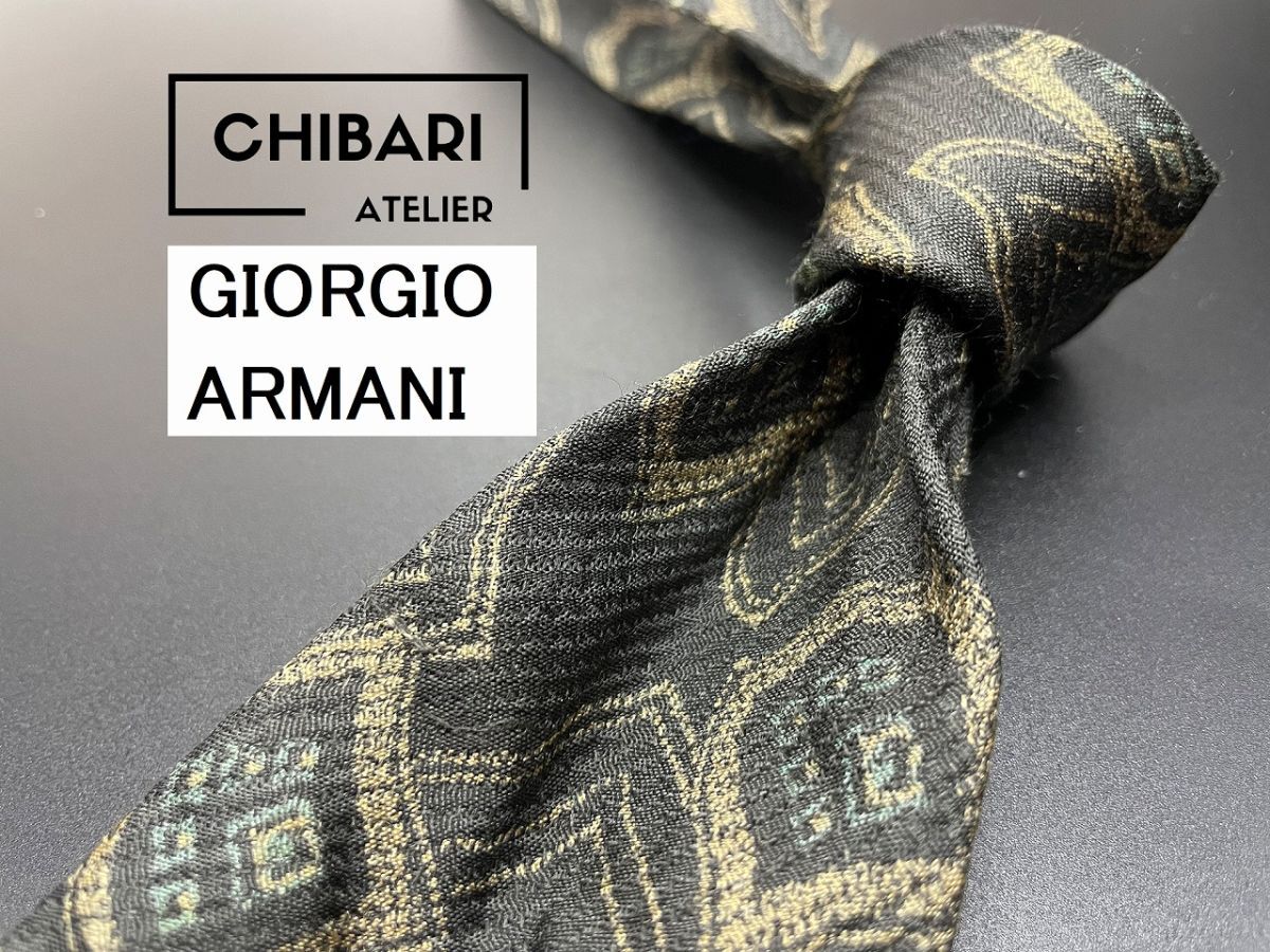 【超美品】GIORGIO ARMANI　アルマーニ　ドット柄　ネクタイ　3本以上送料無料　グレイ　0503221_画像1