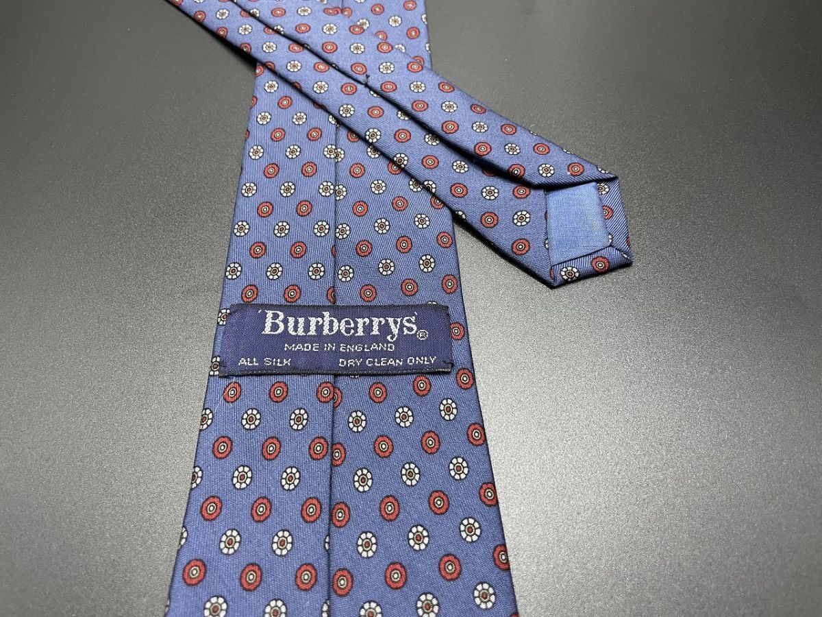 【美品】Burberrys　バーバリー　ロゴ＆ドット柄　ネクタイ　3本以上送料無料　ネイビー　0503120_画像2