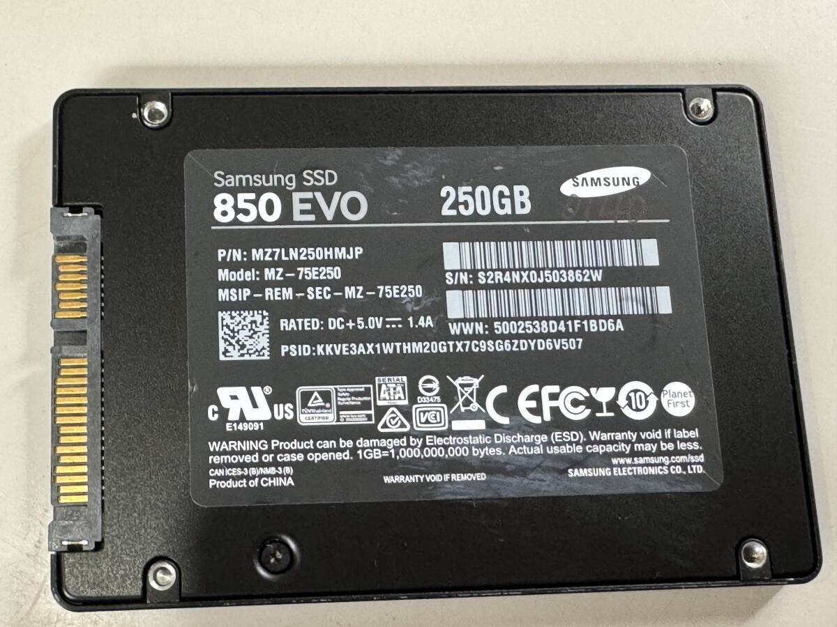 SAMSUNG【動作確認済み】SSD 250GB 0140 の画像1