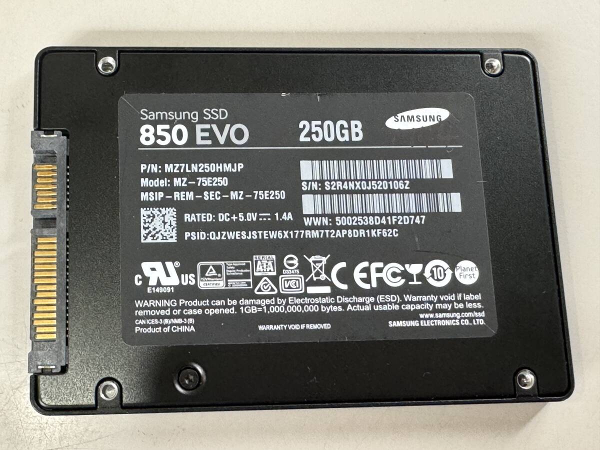 SAMSUNG【動作確認済み】SSD 250GB 0144の画像1