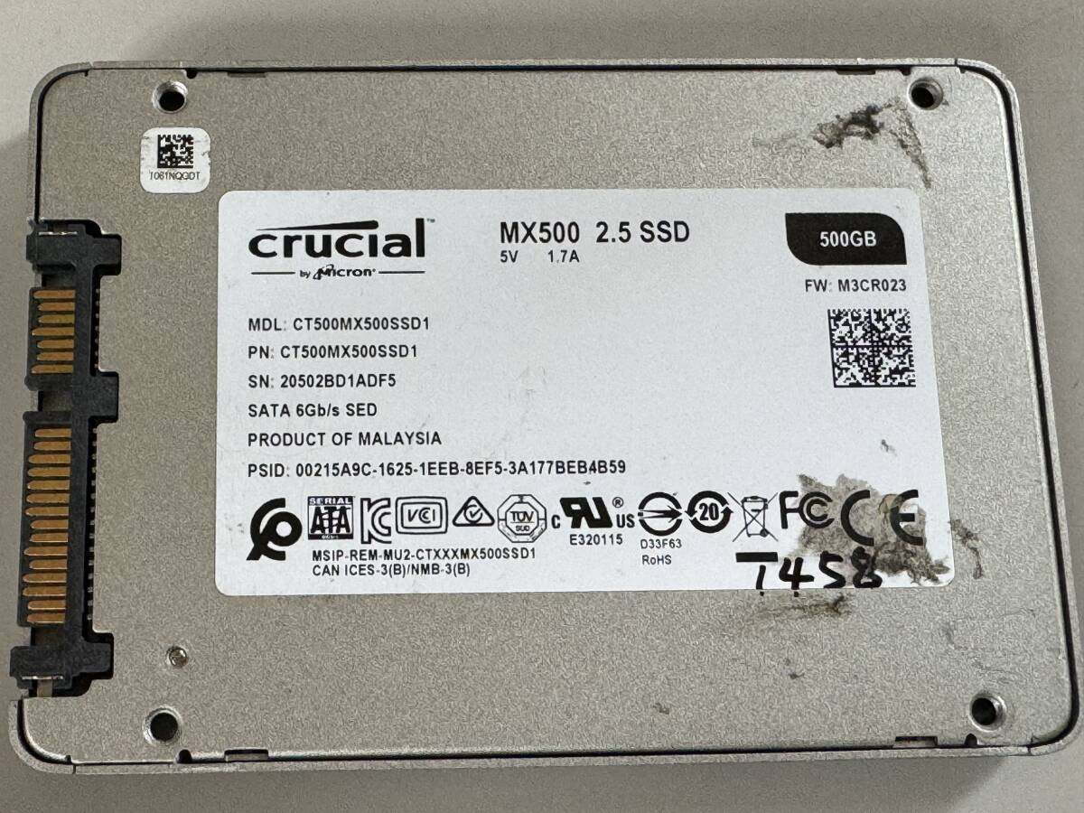 CRUCIAL　SSD 500GB【動作確認済み】1458_画像1