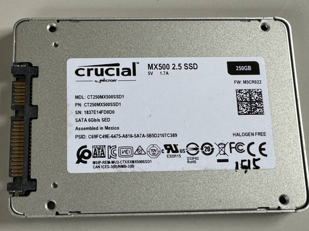 CRUCIAL SSD 250GB【動作確認済み】1515_画像1