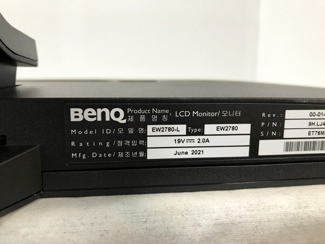 LNG49804小 BenQ 27インチ ゲーミングモニター 液晶ディスプレイ EW2780 2021年製 直接お渡し歓迎_画像5