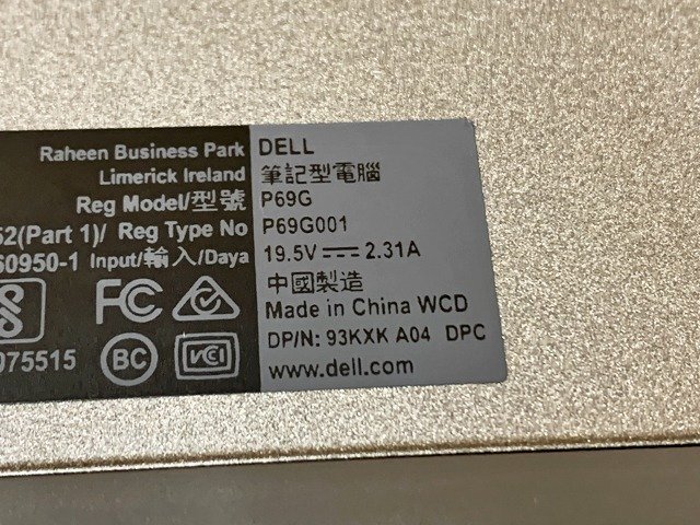 SMK437692相 Dell ノートPC P69G Core i7-7200U メモリ8GB SSD256GB 現状品 直接お渡し歓迎_画像10