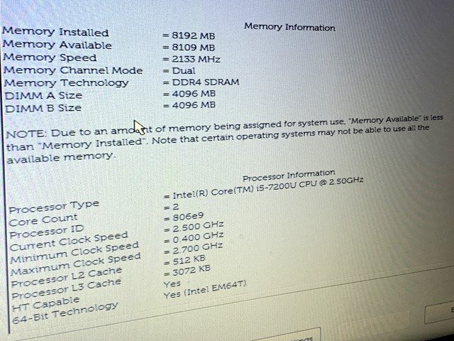 SMK438218相 Dell ノートPC Vostro 5568 Core i5-7200U メモリ8GB HDD500GB ジャンク 直接お渡し歓迎_画像2
