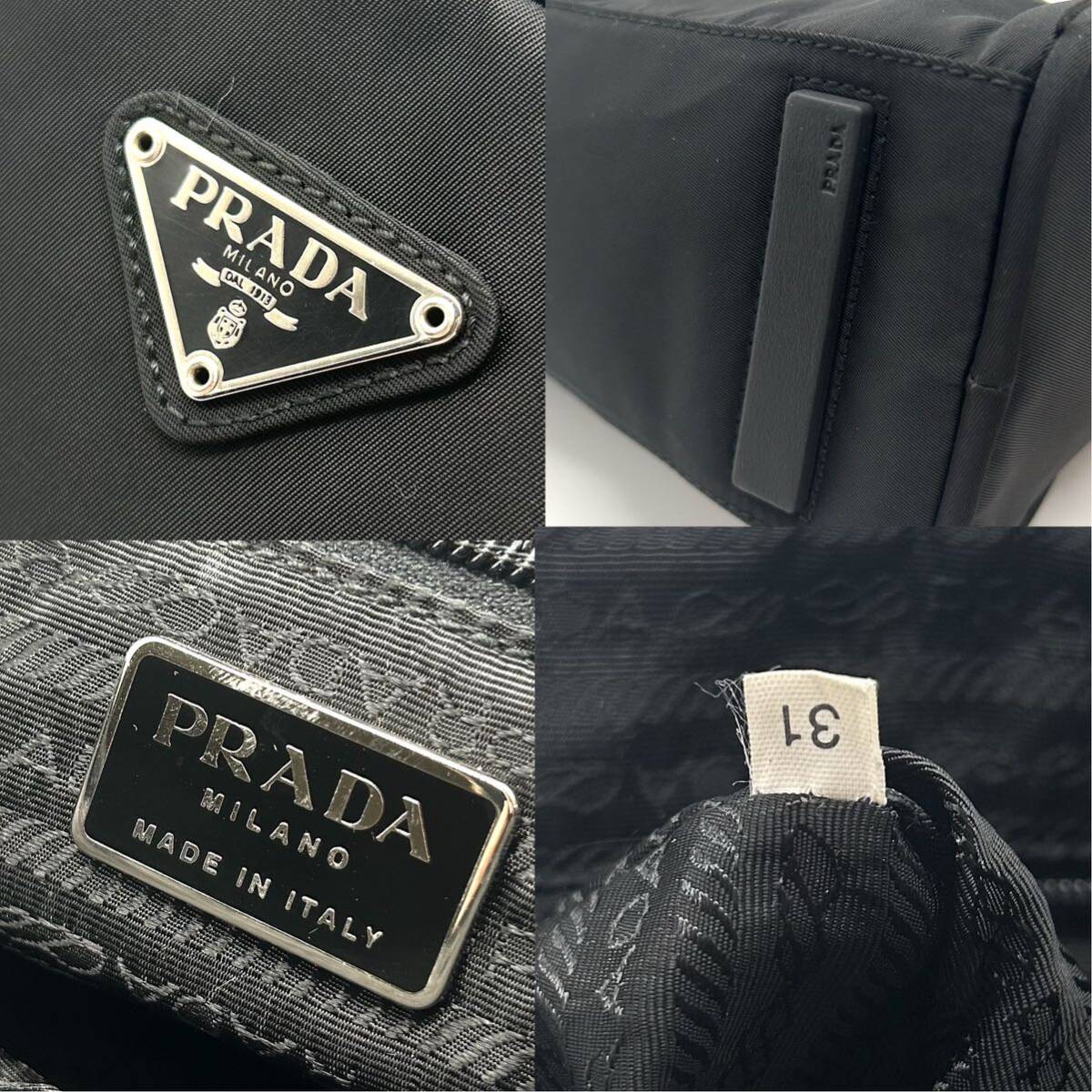 PRADA プラダ　ナイロン　ショルダーバッグ　ブラック　ハンドバッグ　三角　ハンドバッグ 黒 三角プレート_画像5