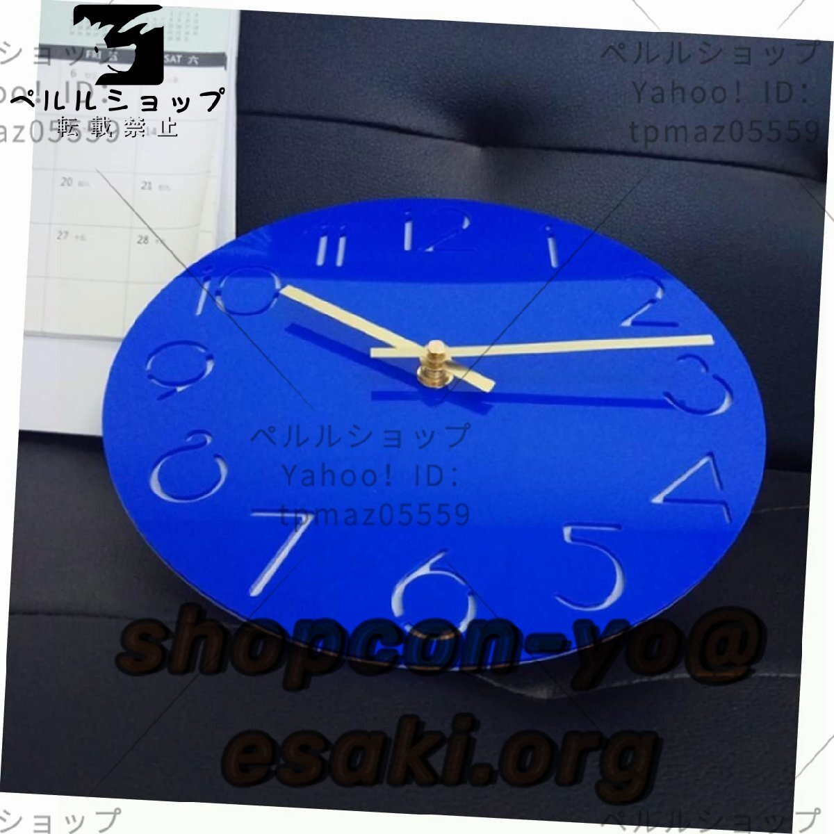 大型 デジタル 時計 ミニマル 装飾 ヴィンテージ 装飾 壁掛け 時計 For リビング 部屋 装飾 アラビア 数字 時計 静音 時計 アクリル 青_画像5