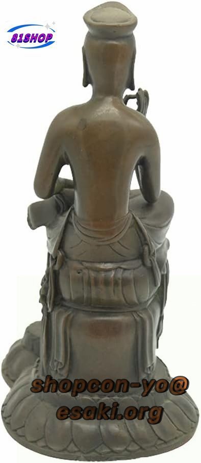 置物【菩薩】弥勒菩薩半跏像 仏像 フィギュア 総高19cm 銅製 真鍮_画像4