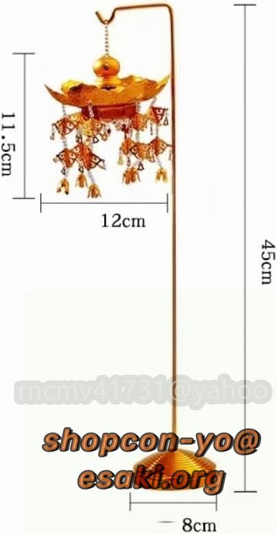瓔珞 仏天蓋 天蓋 仏像 頭上 吊り物 仏壇用の仏具・瓔珞(ようらく)金メッキ 蓮笠ようらく(アルミ)_画像2