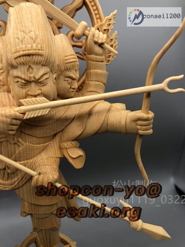 最新作 総檜材 木彫仏像 仏教美術 精密細工 摩利支天立像 高さ28cm 最新作 総檜材 木彫仏像 仏教美術 精密細工 摩利支天立像 高さ28cm
