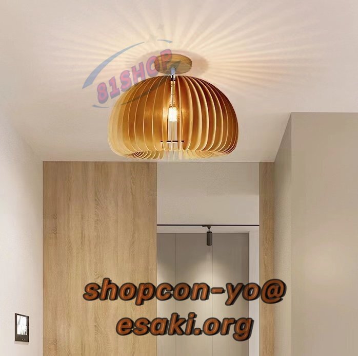 極美 高品質◆木製シーリングライト 天井照明 ベッドルーム用室内装飾 通路用ランプ 装飾品 30cm_画像2