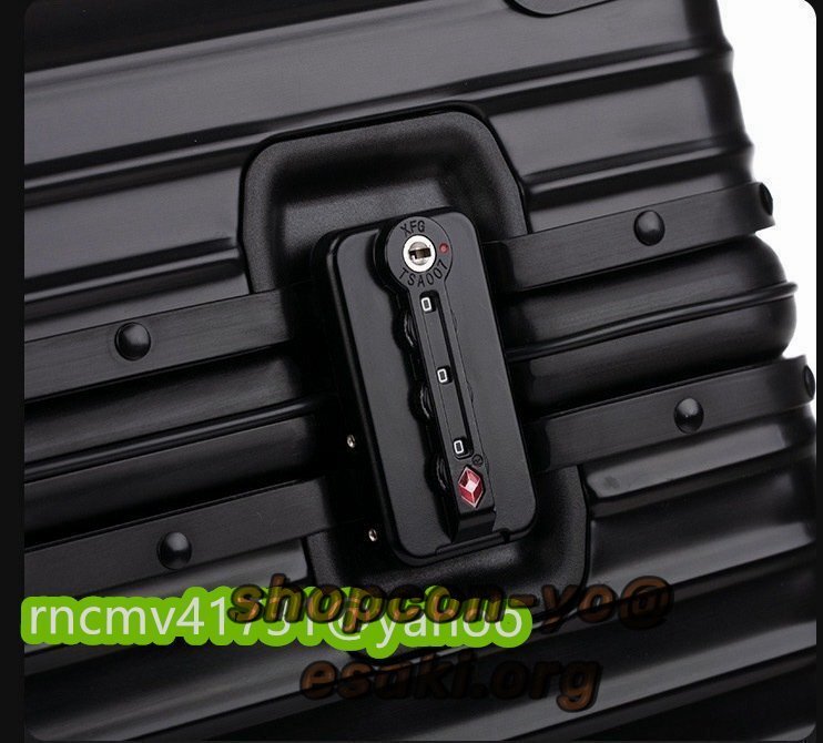 アルミスーツケース 17インチ 小型 機内持ち込み アルミトランク キャリーバッグ 旅行用品 TSAロック キャリーケース ブラック_画像3