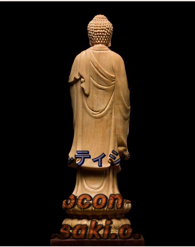 極上品◆仏像　木彫　無垢材 仏像 菩薩 三聖阿弥陀如来 贈り物_画像4