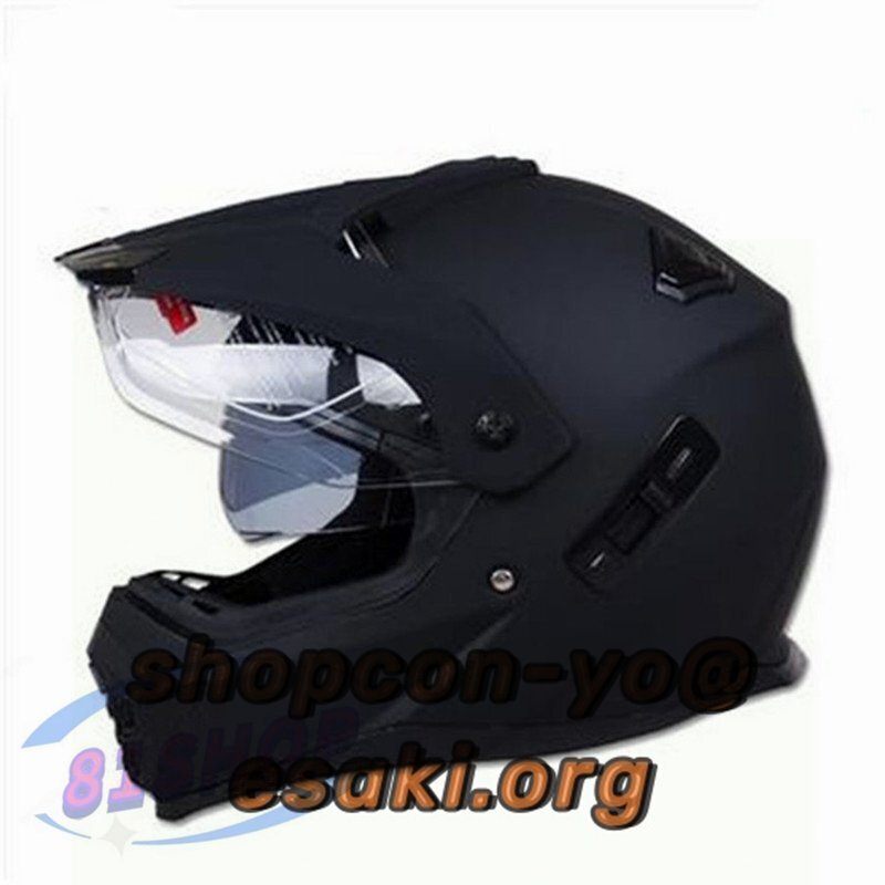 バイクヘルメット オフロード フェイスヘルメット シールド付き バイザー ダブルシールド オフロードヘルメット ECE/DOT_画像3