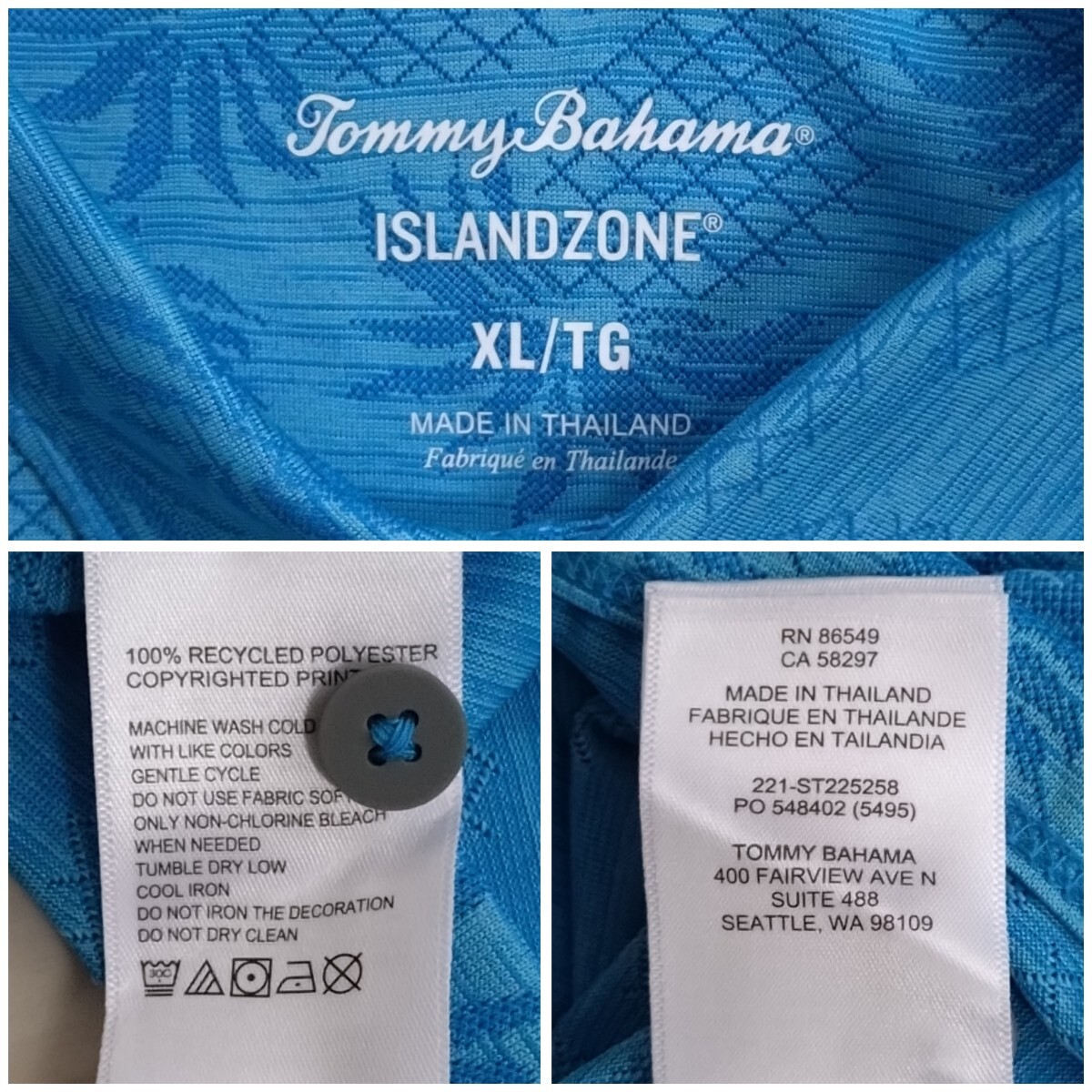 新品 Tommy Bahama 総柄 ポロシャツ 3L メンズ US.XL ビッグサイズ 半袖シャツ トミーバハマ_画像4