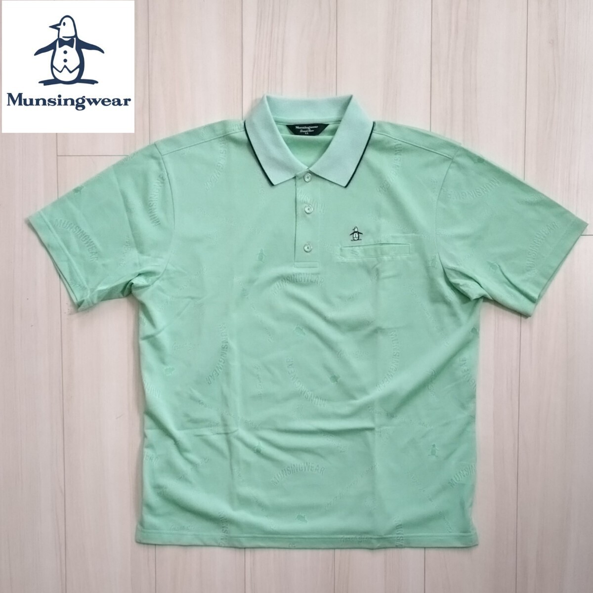  new goods Munsingwear wear polo-shirt LL men's O short sleeves shirt Munsingwear Golf Descente 