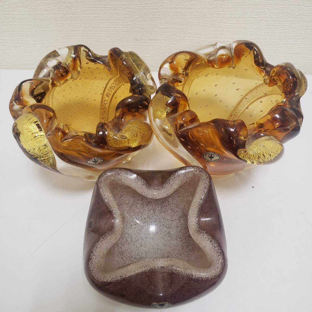 [SPM-4551] 1 иен старт!IWATA GLASSiwata стакан 3 пункт ... inserting ваза золотой . украшение античный 